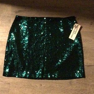 Green sequin skirt, Small